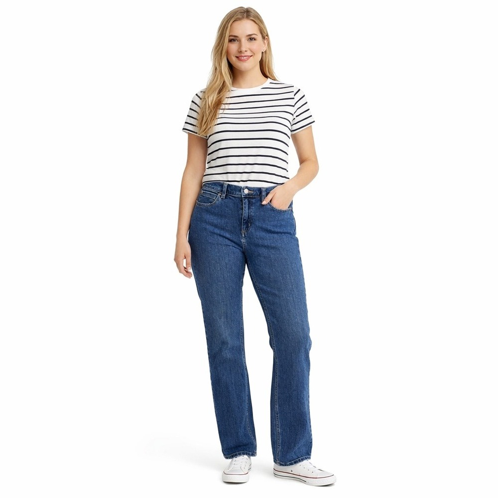 Duluth Trading Co Women's Work Jeans Straight Leg Stretch Denim Mid Rise Size 10